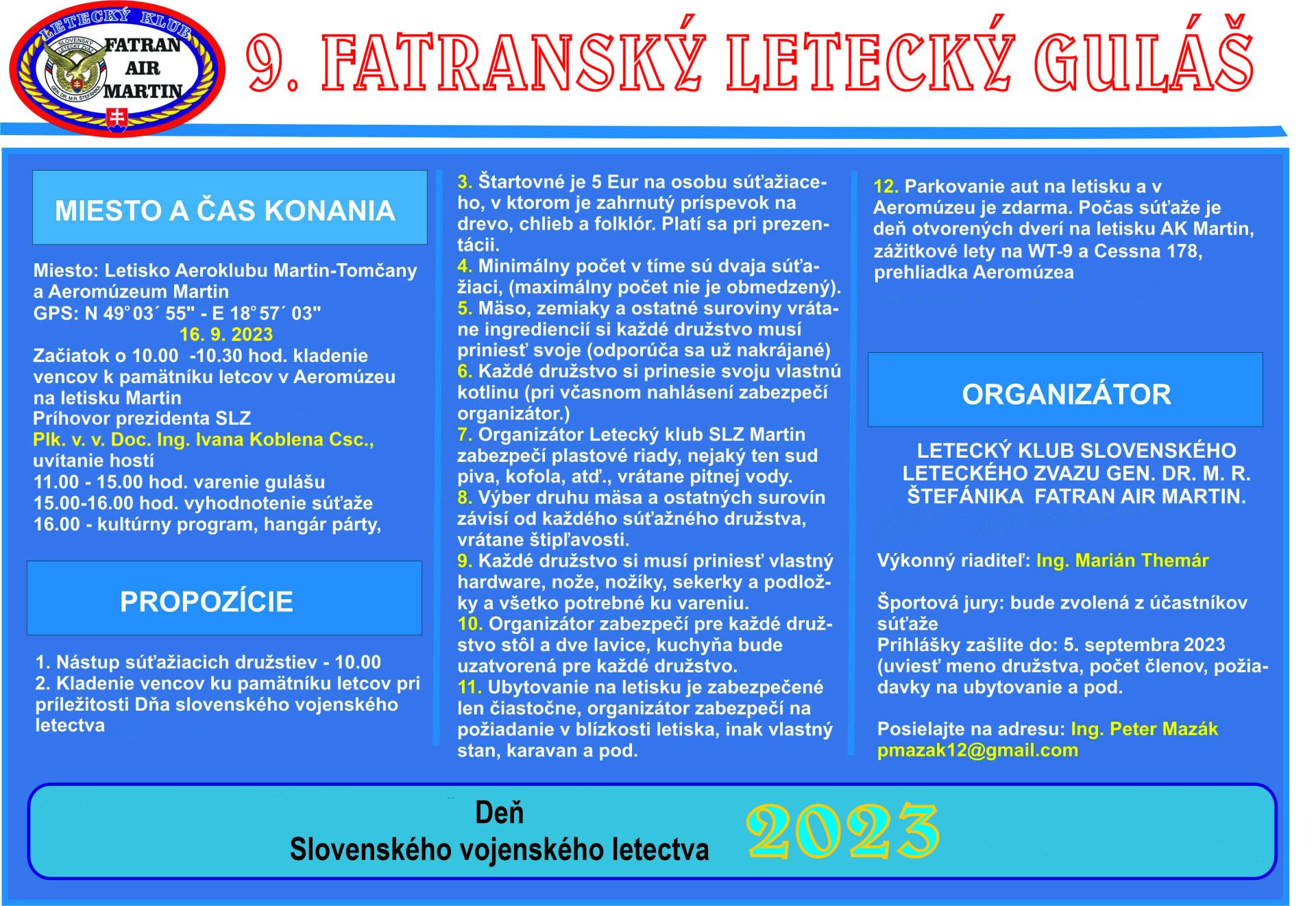 Propozície k ucasti_Fatransky letecky gulas_ 2023